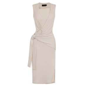 Lavish Alice Rib Knit Tie Wrap Dress